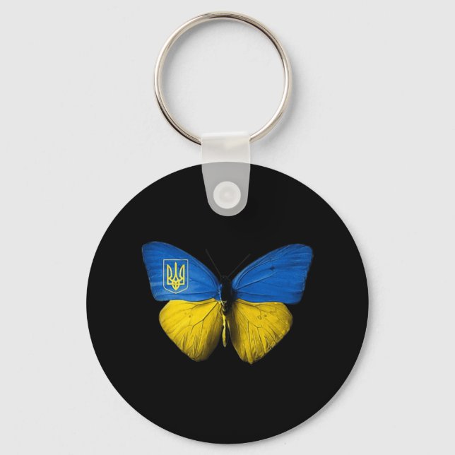 Ukraine  Butterfly Ukraine Ukrainian Flag Love Ukr Key Ring (Front)