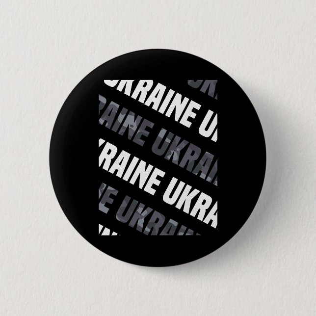 Ukraine Camo Pattern Grey Camouflage  6 Cm Round Badge (Front)