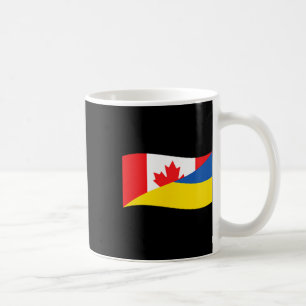 Ukraine Canada Dual Flag Unity Patriotic Cross-cou Coffee Mug