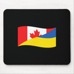 Ukraine Canada Dual Flag Unity Patriotic Cross-cou Mouse Pad