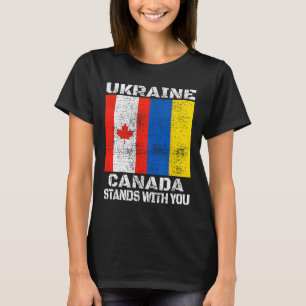 Ukraine Canada Stands With You Canadian Support T-Shirt