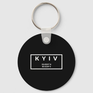 Ukraine Capital Coordinates - Kyiv 1  Key Ring