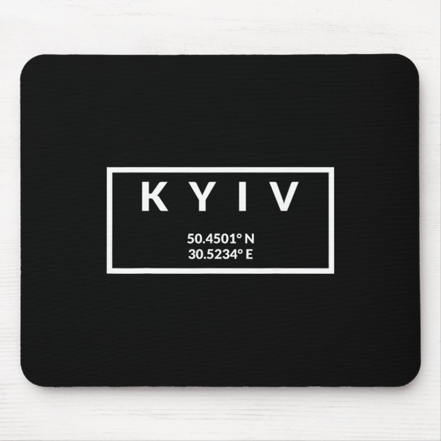 Ukraine Capital Coordinates - Kyiv 1  Mouse Pad (Front)