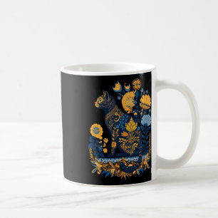 Ukraine Cat Cute Floral Vintage Ukrainian Flag And Coffee Mug