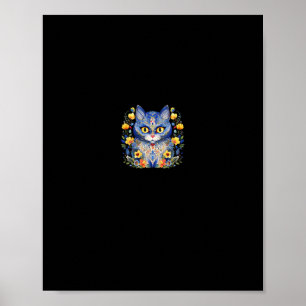 Ukraine Cat Floral Vintage Ukrainian Vyshyvanka St Poster