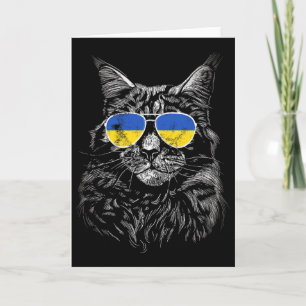 Ukraine Cat Slava Ukraine Sungles Flag For Men Wom Card