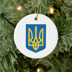 Ukraine Coat of Arms Ceramic Ornament