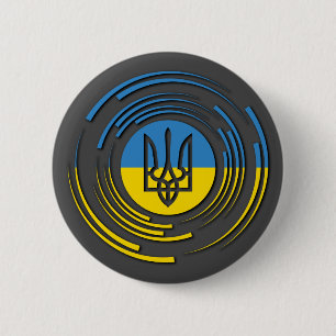 Ukraine Coat of Arms Flag Blue Yellow 6 Cm Round Badge