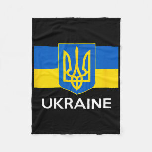 Ukraine Coat Of Arms Flag Ukrainian Pride Yellow B Fleece Blanket