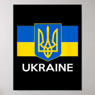 Ukraine Coat Of Arms Flag Ukrainian Pride Yellow B Poster