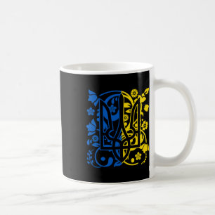 Ukraine Coat Of Arms Floral Ukrainian Trident Coffee Mug