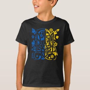 Ukraine Coat Of Arms Floral Ukrainian Trident T-Shirt