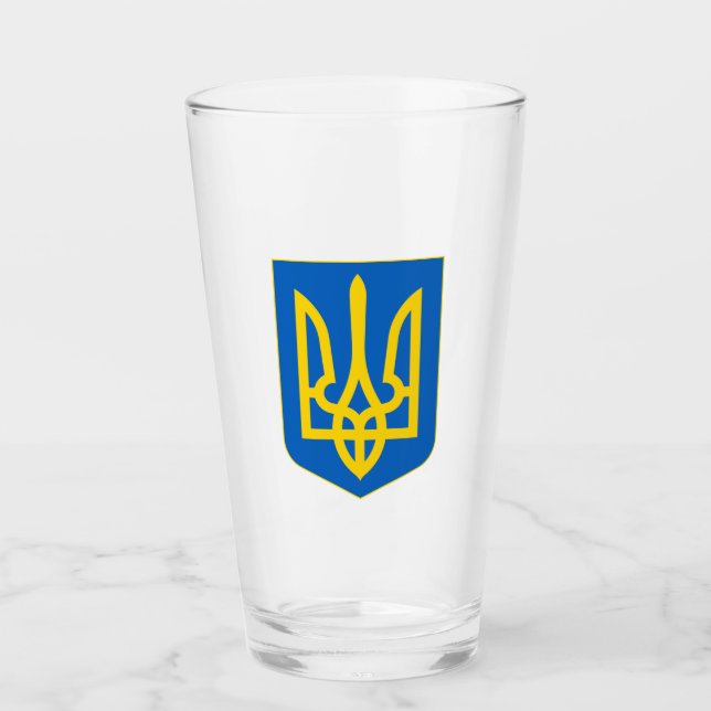 Ukraine Coat of Arms Glass (Front)