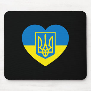 Ukraine Coat Of Arms In Heart Flag Solidarity Pro Mouse Pad