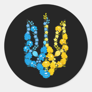 Ukraine Coat Of Arms In National Color Ukrainian P Classic Round Sticker