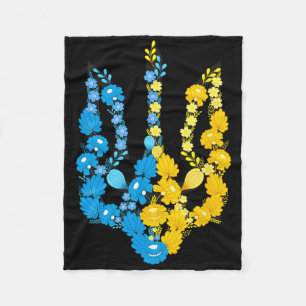 Ukraine Coat Of Arms In National Color Ukrainian P Fleece Blanket