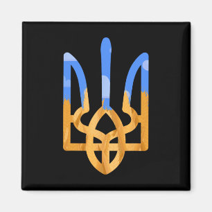 Ukraine Coat Of Arms In National Colors Ukrainian Magnet