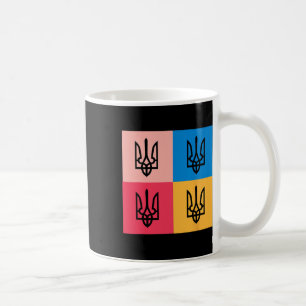 Ukraine Coat Of Arms Painted In Sunflower. Ukraine Coffee Mug