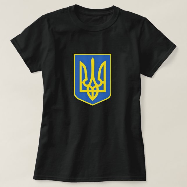 Ukraine Coat Of Arms T-Shirt Freedom Always Wins (Design Front)
