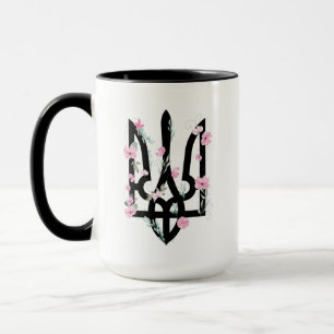 UKRAINE. Coat of Arms. Trident. Tryzub.  Mug