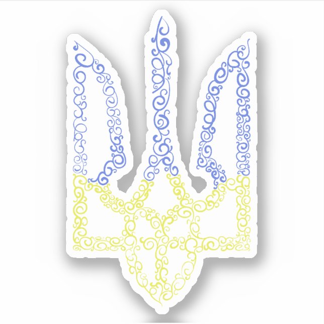 Ukraine coat of arms trident tryzub spiral pattern (Front)