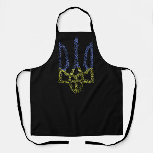 Ukraine coat of arms trident tryzub spiral pattern apron