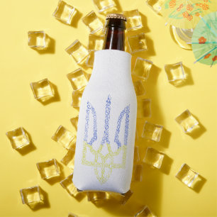 Ukraine coat of arms trident tryzub spiral pattern bottle cooler