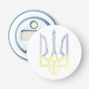 Ukraine coat of arms trident tryzub spiral pattern bottle opener