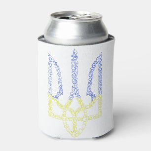 Ukraine coat of arms trident tryzub spiral pattern can cooler