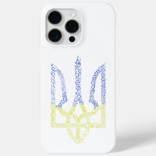 Ukraine coat of arms trident tryzub spiral pattern iPhone 15 pro max case