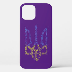Ukraine coat of arms trident tryzub spiral pattern iPhone 12 pro case