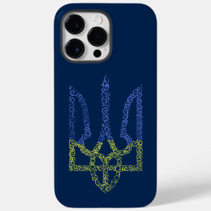 Ukraine coat of arms trident tryzub spiral pattern Case-Mate iPhone 14 pro max case