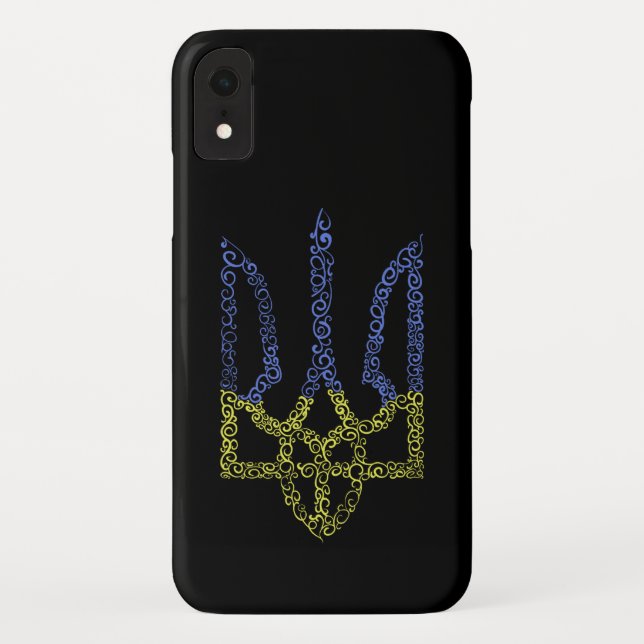 Ukraine coat of arms trident tryzub spiral pattern Case-Mate iPhone case (Back)