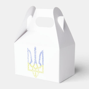 Ukraine coat of arms trident tryzub spiral pattern favour box