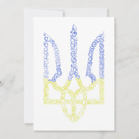 Ukraine coat of arms trident tryzub spiral pattern