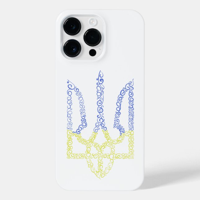 Ukraine coat of arms trident tryzub spiral pattern iPhone case (Back)