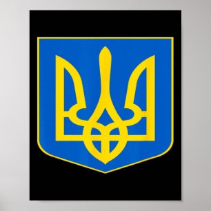 Ukraine Coat Of Arms Ukrainian Emblem Symbol Poster