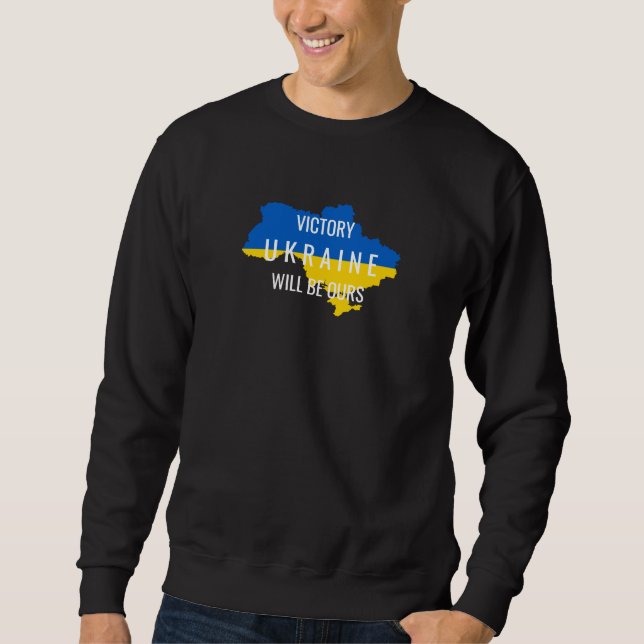 Ukraine Colours Victory Overlay Black Sweatshirt (Front)