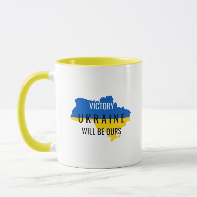 Ukraine Colours Victory Overlay Coffee Mug (Left)