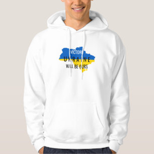 Ukraine Colours Victory Overlay White Hoodie