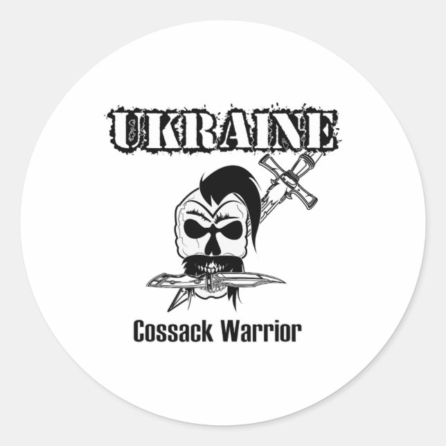 Ukraine Cossack Warrior - Support Ukraine  Classic Round Sticker (Front)