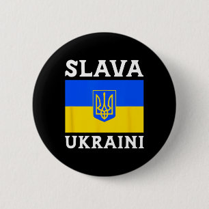 Ukraine Country Flag Pride Slava Ukraini 1 6 Cm Round Badge