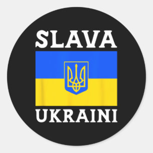 Ukraine Country Flag Pride Slava Ukraini 1 Classic Round Sticker