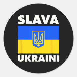 Ukraine Country Flag Pride Slava Ukraini 2 Classic Round Sticker