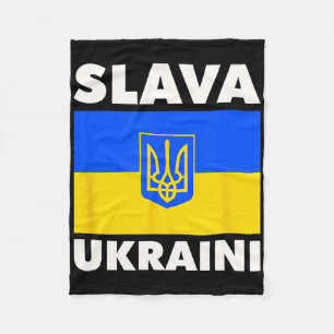 Ukraine Country Flag Pride Slava Ukraini 2  Fleece Blanket