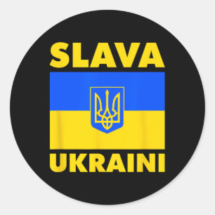 Ukraine Country Flag Pride Slava Ukraini  Classic Round Sticker
