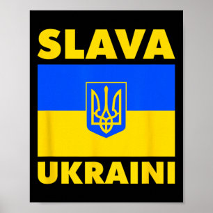 Ukraine Country Flag Pride Slava Ukraini Poster