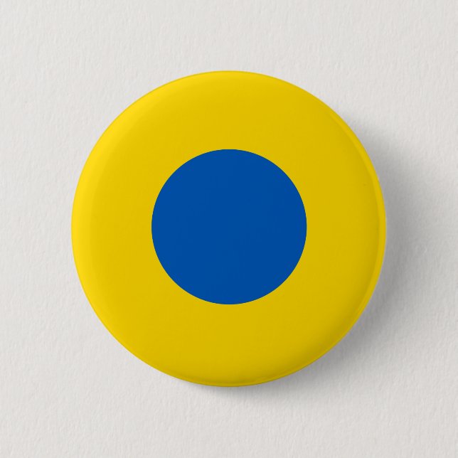 Ukraine country flag round symbol roundel circle a 6 cm round badge (Front)