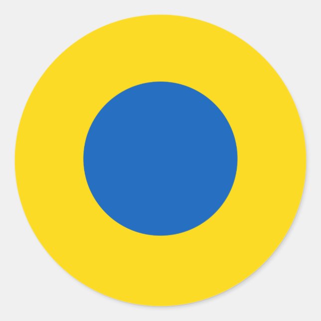 Ukraine country flag round symbol roundel circle a classic round sticker (Front)