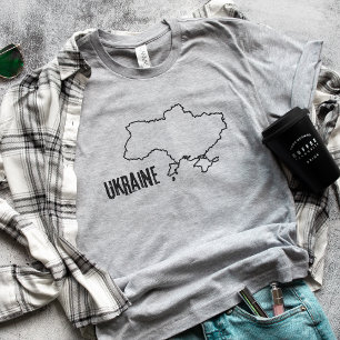 Ukraine Country Map Ukrainian Border Outline Shape T-Shirt